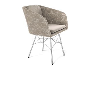 Обеденный стул SHT-ST43-1 / SHT-S107 (карамельный латте/хром лак) в Челябинске