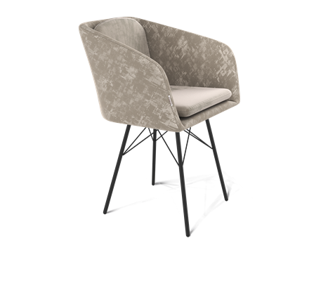 Обеденный стул SHT-ST43-1 / SHT-S64 (карамельный латте/черный муар) в Челябинске - изображение
