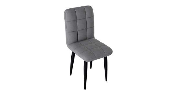 Кухонный стул Франк (конус) (Черный матовый/Микровелюр Серый) в Миассе - изображение
