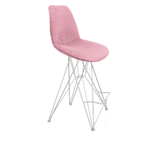 Полубарный стул SHT-ST29-С22 / SHT-S66-1 (розовый зефир/хром лак) в Челябинске