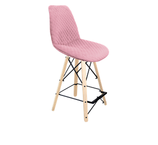 Полубарный стул SHT-ST29-С22 / SHT-S80-1 (розовый зефир/прозрачный лак/черный) в Челябинске