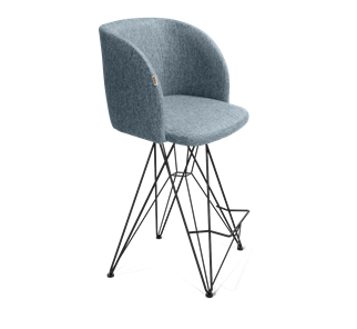 Полубарный стул SHT-ST33 / SHT-S66-1 (синий лед/черный муар) в Миассе