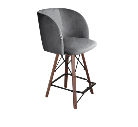 Полубарный стул SHT-ST33 / SHT-S80-1 (угольно-серый/темный орех/черный) в Челябинске - изображение