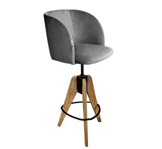 Полубарный стул SHT-ST33 / SHT-S92 (угольно-серый/браш.коричневый/черный муар) в Челябинске - предосмотр