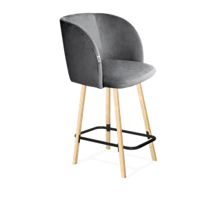 Полубарный стул SHT-ST33 / SHT-S94-1 (угольно-серый/прозрачный лак/черный муар) в Челябинске - предосмотр