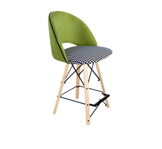 Полубарный стул SHT-ST34-3 / SHT-S80-1 (оливковый/гусиная лапка/прозрачный лак/черный) в Копейске