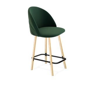 Полубарный стул SHT-ST35-2 / SHT-S94-1 (лиственно-зеленый/прозрачный лак/черный муар) в Челябинске