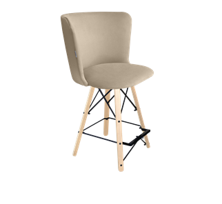 Полубарный стул SHT-ST36 / SHT-S80-1 (ванильный крем/прозрачный лак/черный) в Магнитогорске