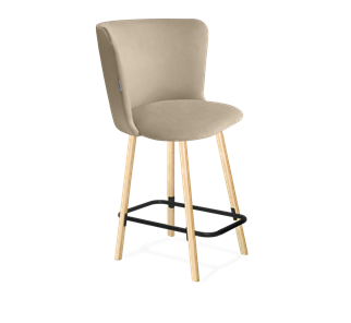 Полубарный стул SHT-ST36 / SHT-S94-1 (ванильный крем/прозрачный лак/черный муар) в Магнитогорске