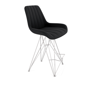 Полубарный стул SHT-ST37 / SHT-S66-1 (ночное затмение/хром лак) в Миассе