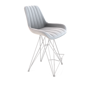Полубарный стул SHT-ST37 / SHT-S66-1 (серое облако/хром лак) в Копейске