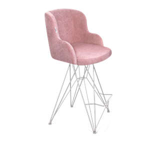 Полубарный стул SHT-ST39 / SHT-S66-1 (пыльная роза/хром лак) в Миассе