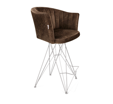 Полубарный стул SHT-ST42-1 / SHT-S66-1 (кофейный трюфель/хром лак) в Челябинске - изображение