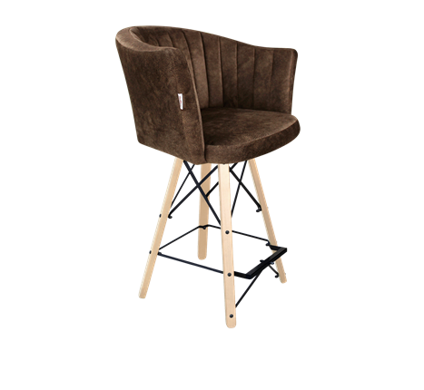 Полубарный стул SHT-ST42-1 / SHT-S80-1 (кофейный трюфель/прозрачный лак/черный) в Челябинске - изображение