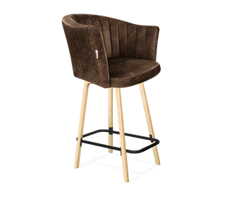 Полубарный стул SHT-ST42-1 / SHT-S94-1 (кофейный трюфель/прозрачный лак/черный муар) в Миассе
