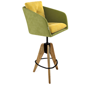 Полубарный стул SHT-ST43-2 / SHT-S92 (фисташковый десерт/браш.коричневый/черный муар) в Челябинске - предосмотр