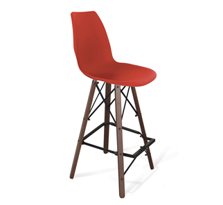 Барный стул SHT-ST29/S80 (красный ral 3020/темный орех/черный) в Миассе