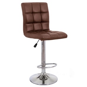 Барный стул Крюгер с мягкой спинкой  WX-2516 экокожа коричневый в Златоусте