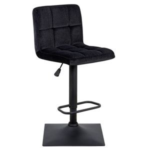 Барный стул Курт с мягкой спинкой WX-2320 велюр черный в Миассе