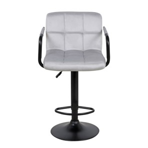 Барный стул ПАРКЕР АРМ WX-2319 велюр светло-серый в Миассе