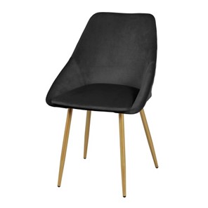 Мягкий дизайнерский стул Мартин СРП-063 эмаль голд Веллюто черный в Миассе