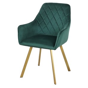 Мягкий стул-кресло Мадрид СРП-056 эмаль голд веллюто темно-зеленый в Челябинске