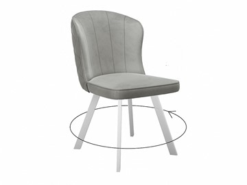 Обеденный стул 219 поворотный, микровелюр B22 grey, ножки белые в Миассе - предосмотр