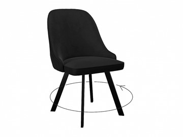 Обеденный стул 266 поворотный, микровелюр K21 черный, ножки черные в Магнитогорске