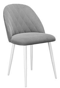 Обеденный стул 302, микровелюр B22 grey, ножки белые в Магнитогорске