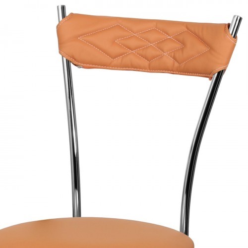 Кухонный стул Хлоя Софт СРП-087С Люкс хром  Экотекс оранжевый в Магнитогорске - изображение 1