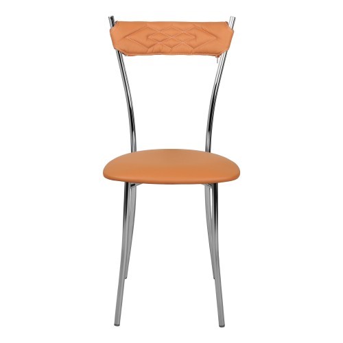 Кухонный стул Хлоя Софт СРП-087С Люкс хром  Экотекс оранжевый в Магнитогорске - изображение 2