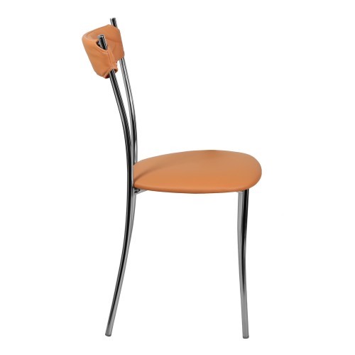 Кухонный стул Хлоя Софт СРП-087С Люкс хром  Экотекс оранжевый в Магнитогорске - изображение 3
