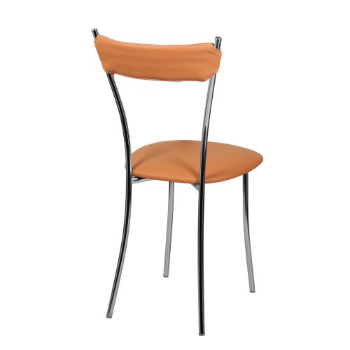 Кухонный стул Хлоя Софт СРП-087С Люкс хром  Экотекс оранжевый в Магнитогорске - изображение 4