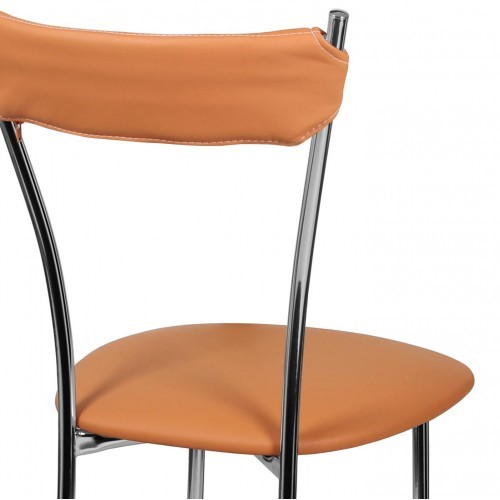 Кухонный стул Хлоя Софт СРП-087С Люкс хром  Экотекс оранжевый в Магнитогорске - изображение 5