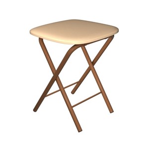 Табурет Складной СРП-013КВ (квадратное сиденье) Эмаль, бежевый/коричневый в Миассе