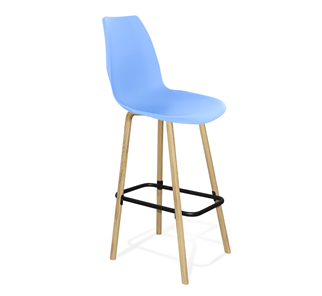 Барный стул SHT-ST29/S94 (голубой pan 278/прозрачный лак/черный муар) в Магнитогорске
