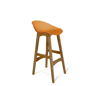 Барный стул SHT-ST19/S65 (оранжевый/светлый орех) в Миассе