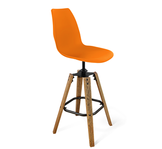 Барный стул SHT-ST29/S93 (оранжевый ral2003/брашированный коричневый/черный муар) в Миассе
