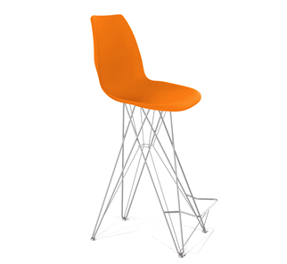 Барный стул SHT-ST29/S66 (оранжевый ral2003/хром лак) в Миассе