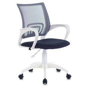 Офисное кресло Brabix Fly MG-396W (с подлокотниками, пластик белый, сетка, темно-серое) 532400 в Копейске