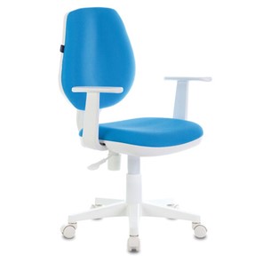 Офисное кресло Brabix Fancy MG-201W (с подлокотниками, пластик белый, голубое) в Миассе