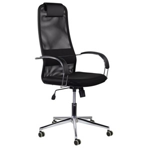 Офисное кресло Brabix Premium Pilot EX-610 CH (хром, ткань-сетка, черное) 532417 в Челябинске - предосмотр