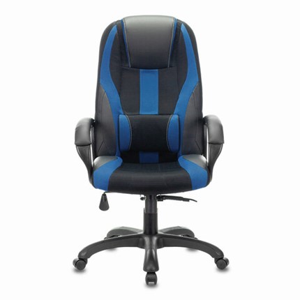 Компьютерное кресло Brabix Premium Rapid GM-102 (экокожа/ткань, черное/синее) в Челябинске - изображение