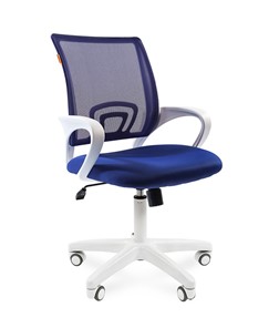 Кресло CHAIRMAN 696 white, ткань, цвет синий в Магнитогорске