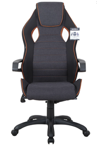 Кресло Brabix Techno Pro GM-003 (ткань, черное/серое, вставки оранжевые) в Миассе