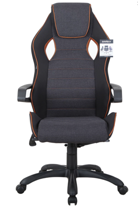 Кресло Brabix Techno Pro GM-003 (ткань, черное/серое, вставки оранжевые) в Челябинске - изображение