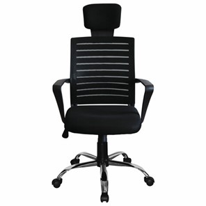 Кресло компьютерное Brabix Victory MG-016 (подголовник, хром, черное) 531924 в Миассе - предосмотр