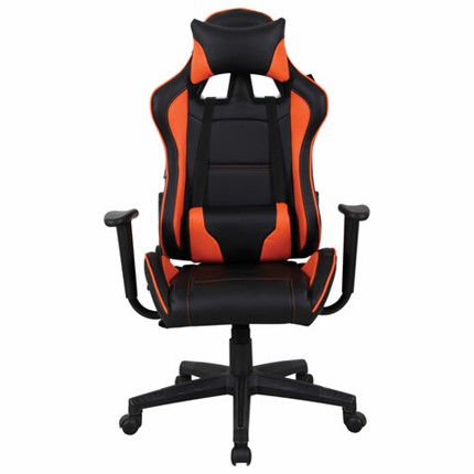 Офисное кресло Brabix GT Racer GM-100 (две подушки, экокожа, черное/оранжевое) 531925 в Магнитогорске - изображение