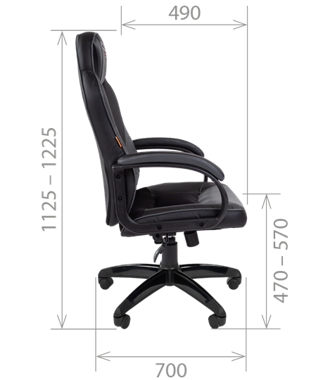 Офисное кресло CHAIRMAN GAME 17, цвет черный / голубой в Магнитогорске - изображение 2