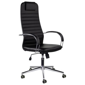 Офисное кресло Brabix Premium Pilot EX-610 CH (хром, кожзам, черное) 532418 в Магнитогорске